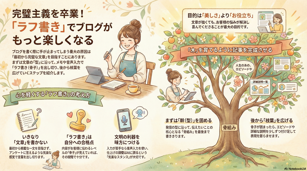 ラフ書きのすすめ。完璧主義を捨てれば、ブログはもっと楽しい