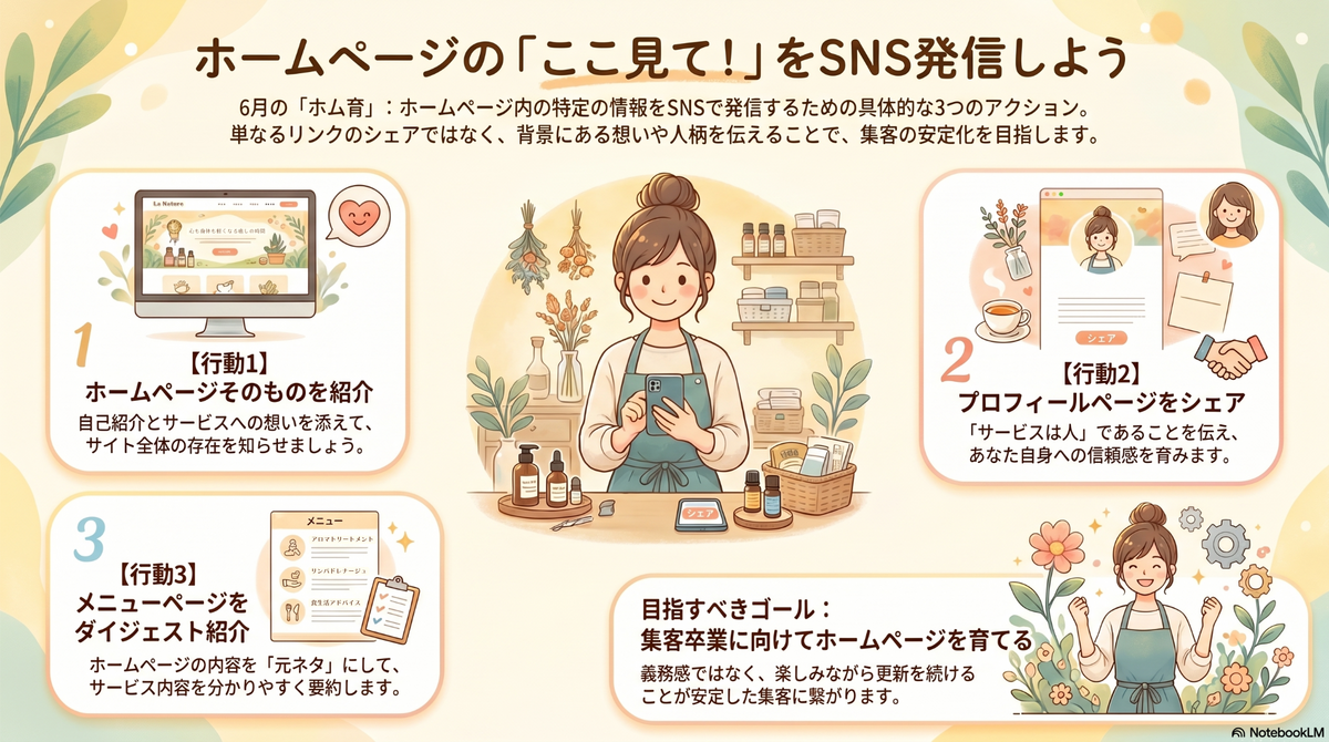 【6月のホム育】ホームページをもっと活用しよう！SNS発信 3行動