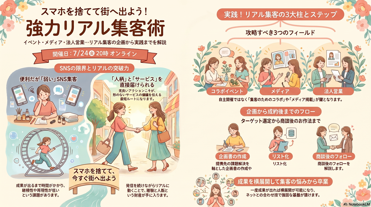 強力リアル集客術【集客卒業セミナー】